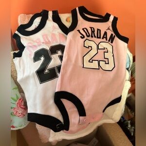 Jordan Kids Bodysuit Set - Black, Pink, and White